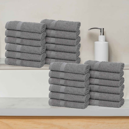 Eco-Friendly Cotton Absorbent 24-Piece Washcloth / Face Towel Set