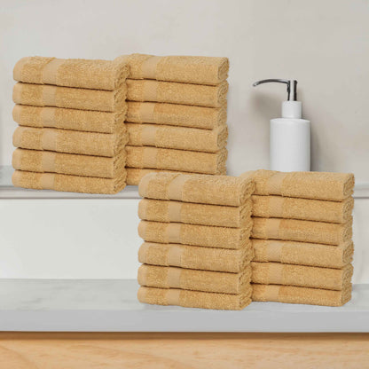 Eco-Friendly Cotton Absorbent 24-Piece Washcloth / Face Towel Set