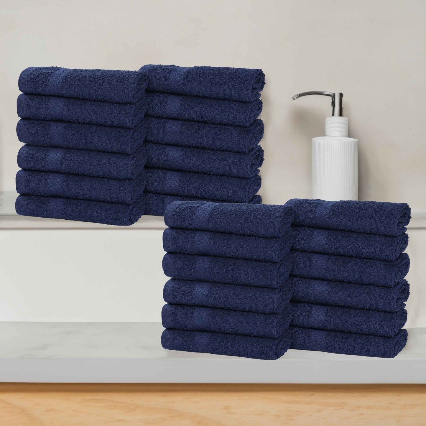Eco-Friendly Cotton Absorbent 24-Piece Washcloth / Face Towel Set
