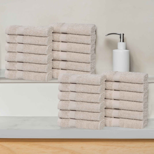 Eco-Friendly Cotton Absorbent 24-Piece Washcloth / Face Towel Set