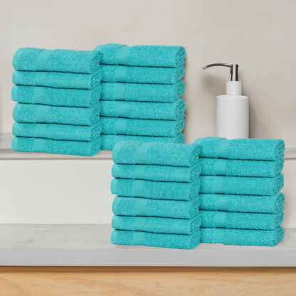 Eco-Friendly Cotton Absorbent 24-Piece Washcloth / Face Towel Set