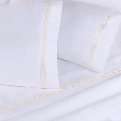 Egyptian Cotton 1000 Thread Count Embroidered Pillowcase Set