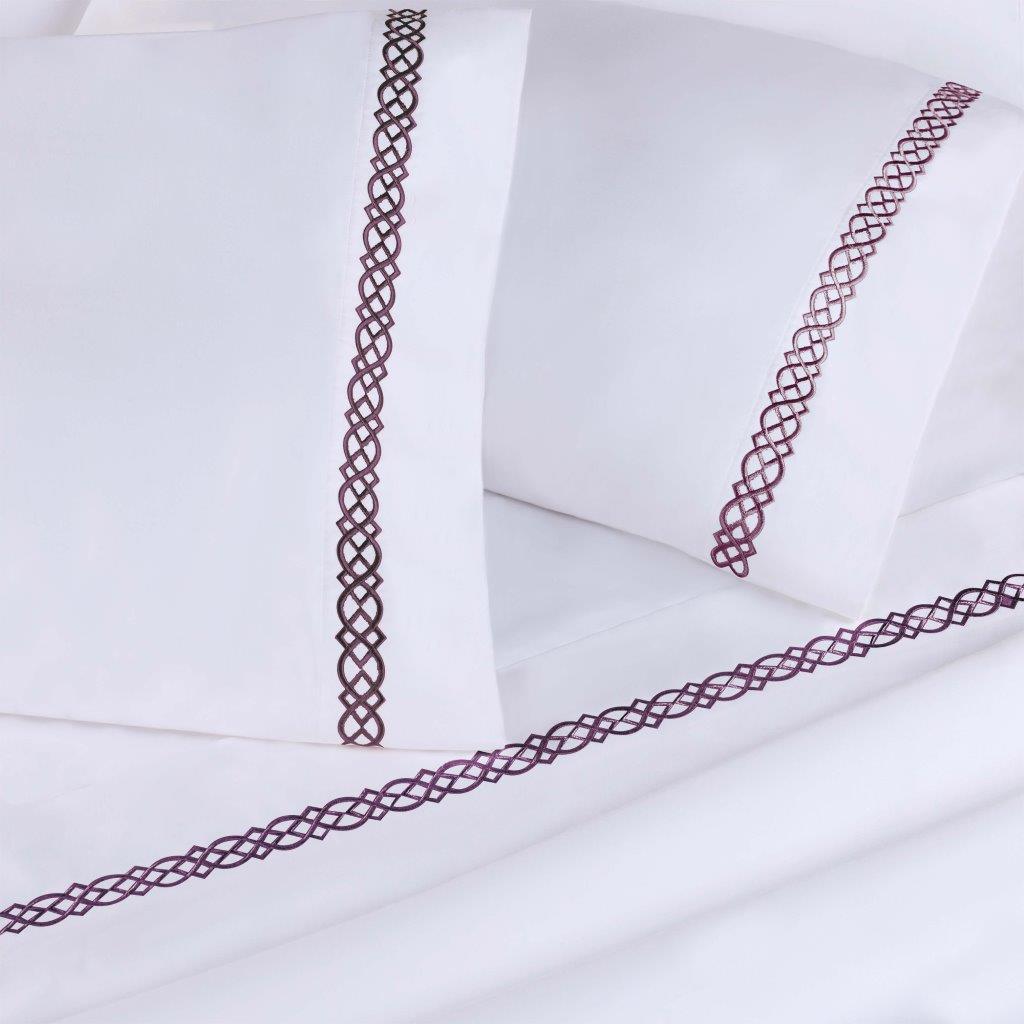 Egyptian Cotton 1000 Thread Count Embroidered Pillowcase Set