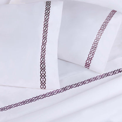 Egyptian Cotton 1000 Thread Count Embroidered Pillowcase Set