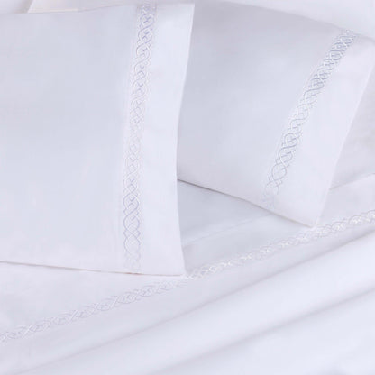 Egyptian Cotton 1000 Thread Count Embroidered Pillowcase Set