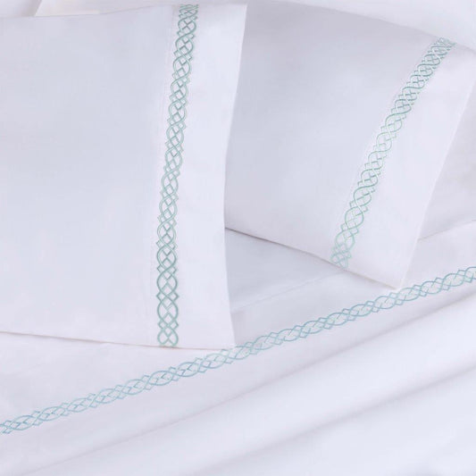 Egyptian Cotton 1000 Thread Count Embroidered Pillowcase Set