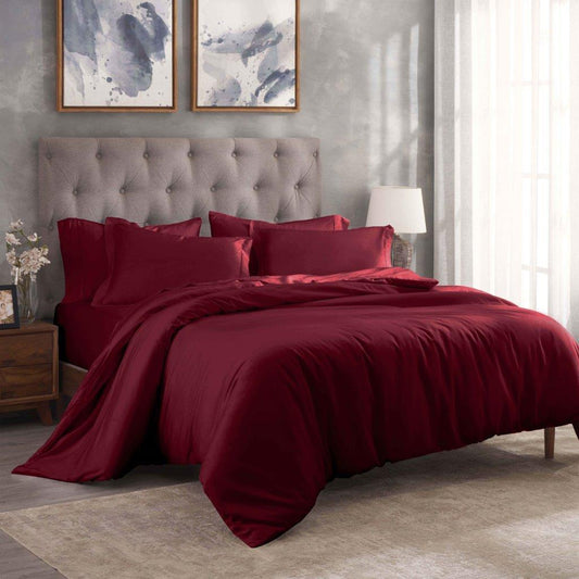 Egyptian Cotton 300 Thread Count Solid Luxury Duvet Cover Set