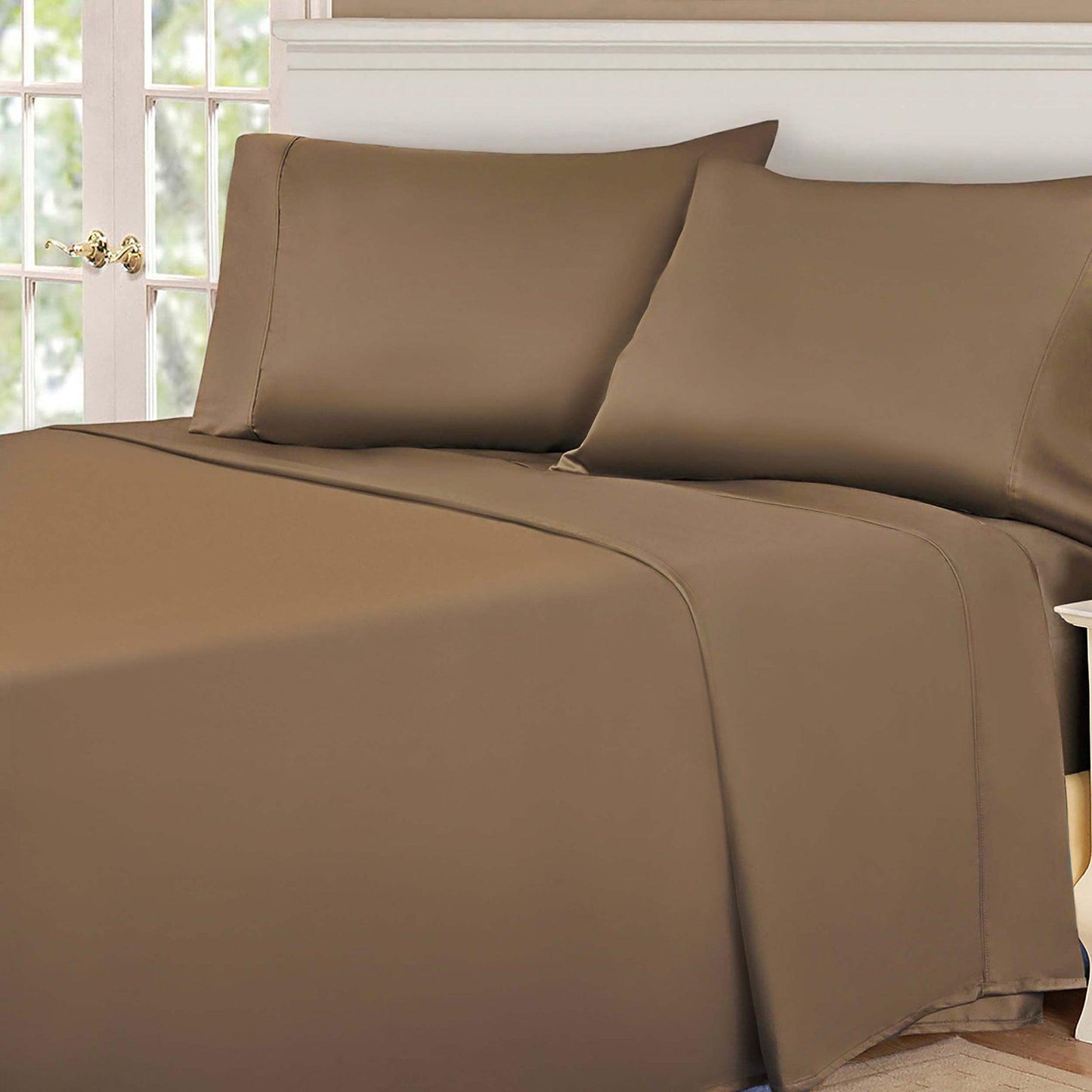 Egyptian Cotton 530 Thread Count Solid Deep Pocket Bed Sheet Set