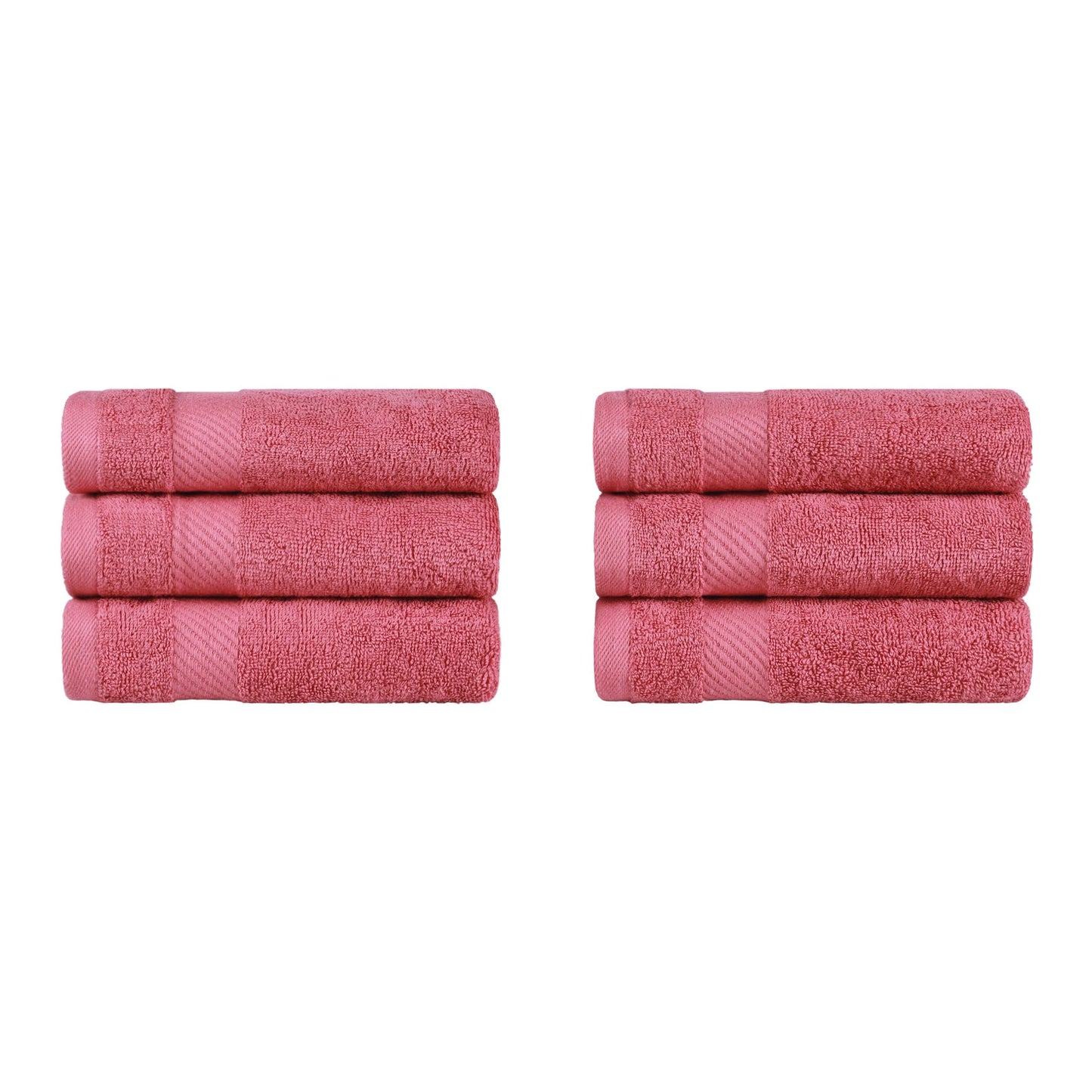 Egyptian Cotton Dobby Border Medium Weight 6 Piece Hand Towel Set