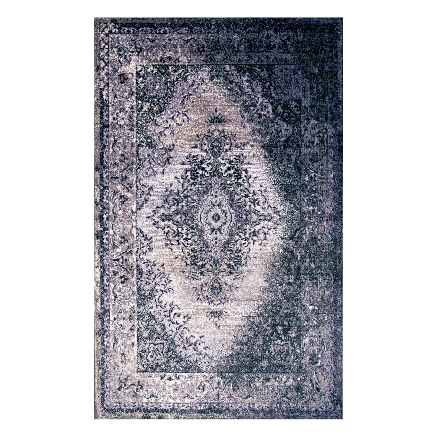 Eldwin Oriental Distressed Medallion Non-Slip Indoor Washable Area Rug