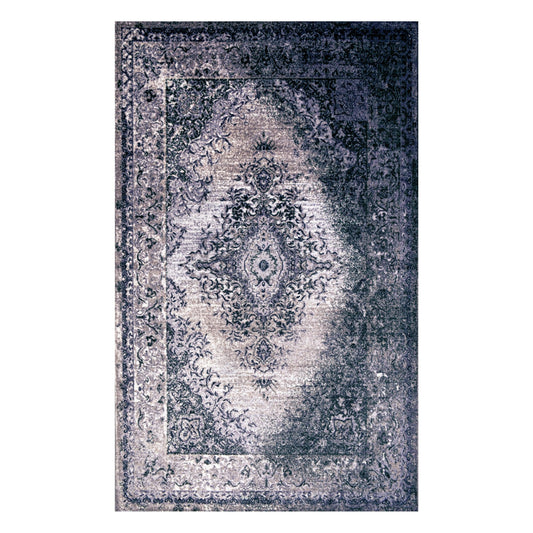 Eldwin Oriental Distressed Medallion Non-Slip Indoor Washable Area Rug