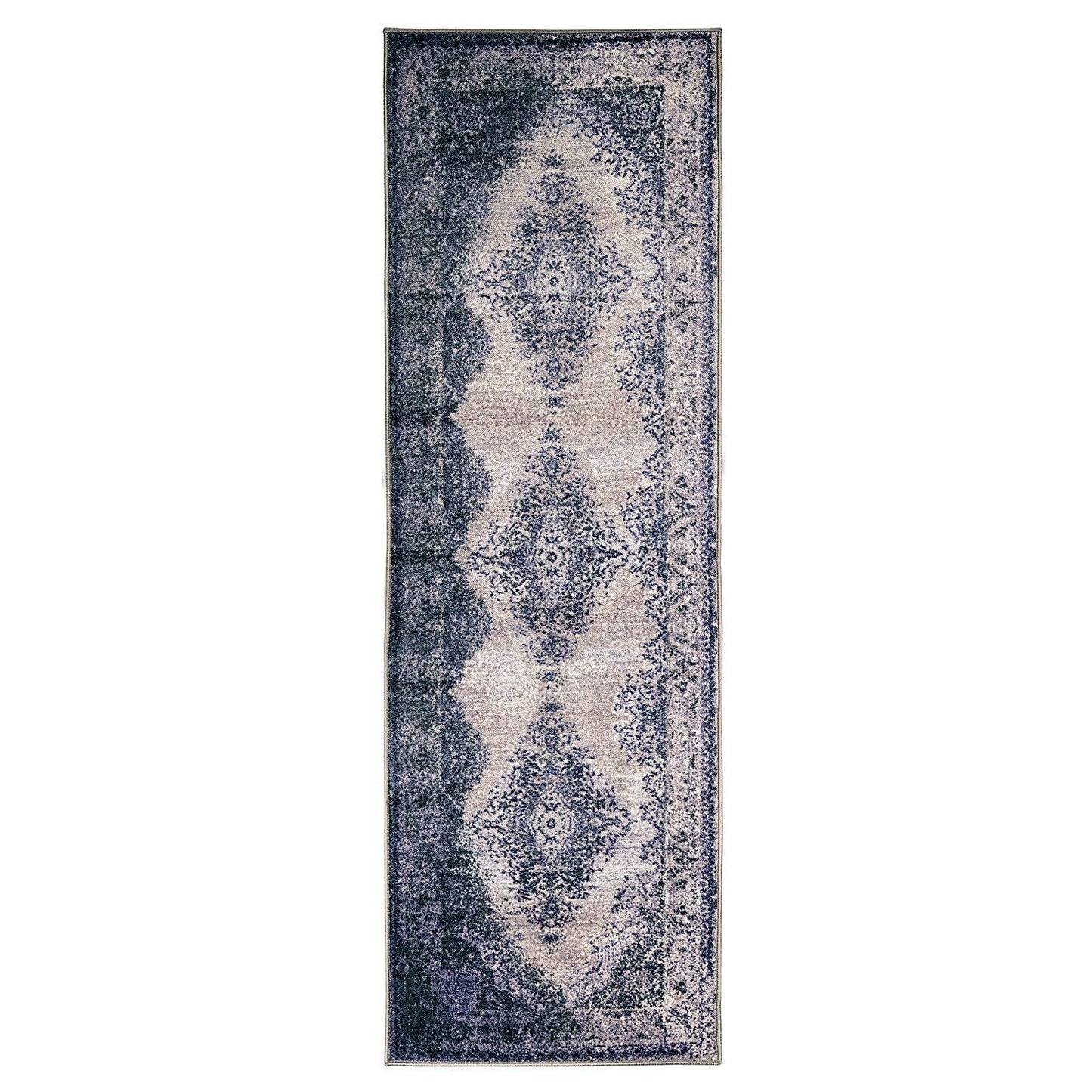 Eldwin Oriental Distressed Medallion Non-Slip Indoor Washable Area Rug