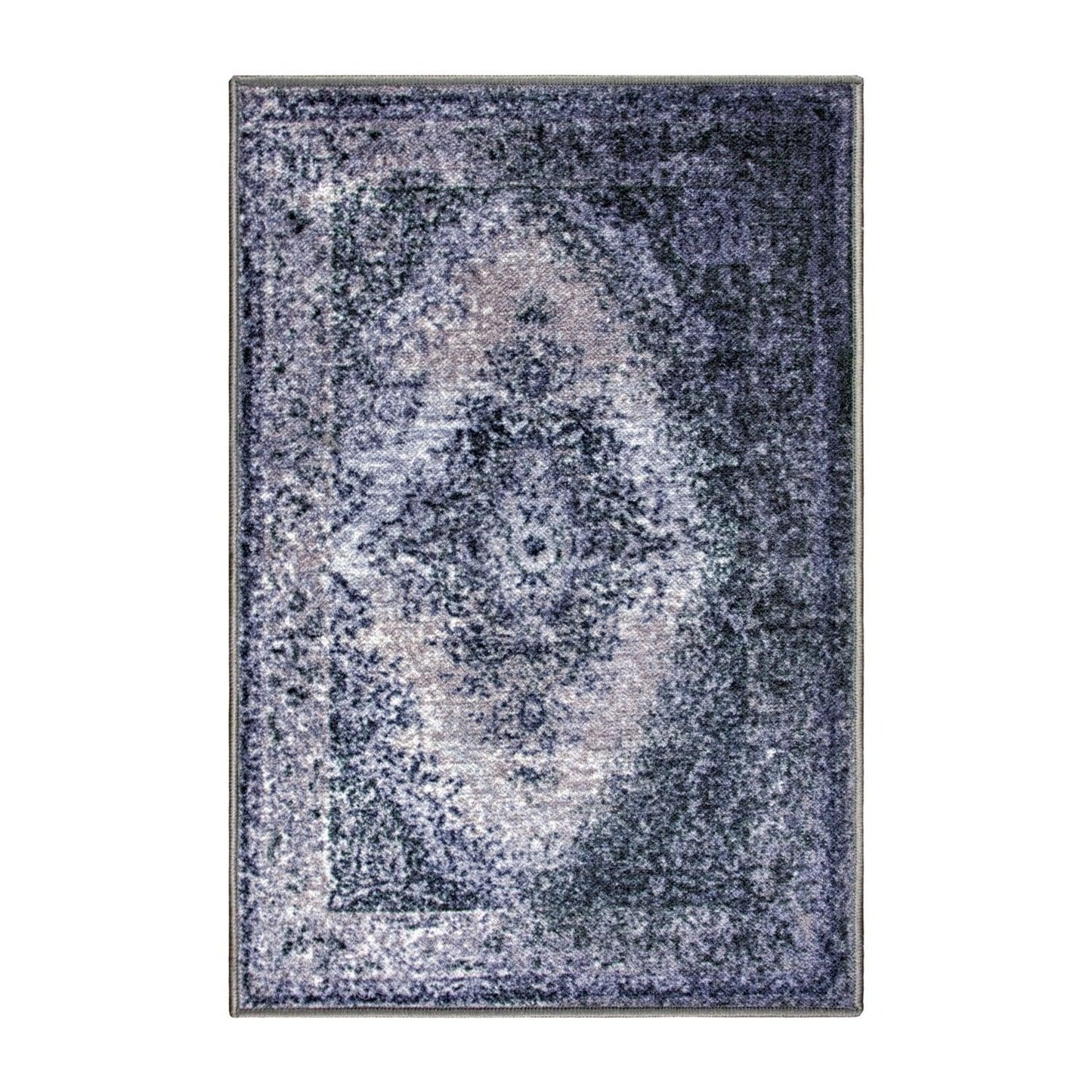 Eldwin Oriental Distressed Medallion Non-Slip Indoor Washable Area Rug