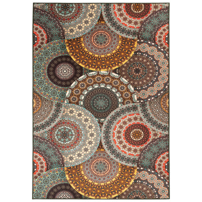 Evaline Medallion Non-Slip Indoor Outdoor Area Rug