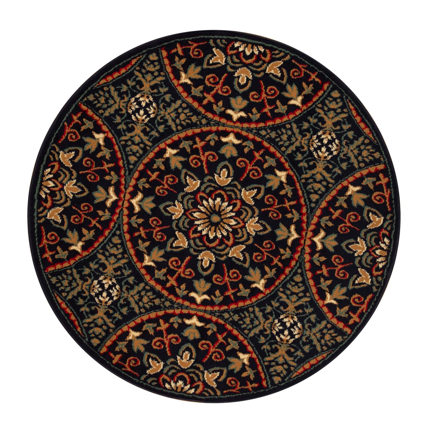 Fancy Medallion Floral Traditional Indoor Area Rug