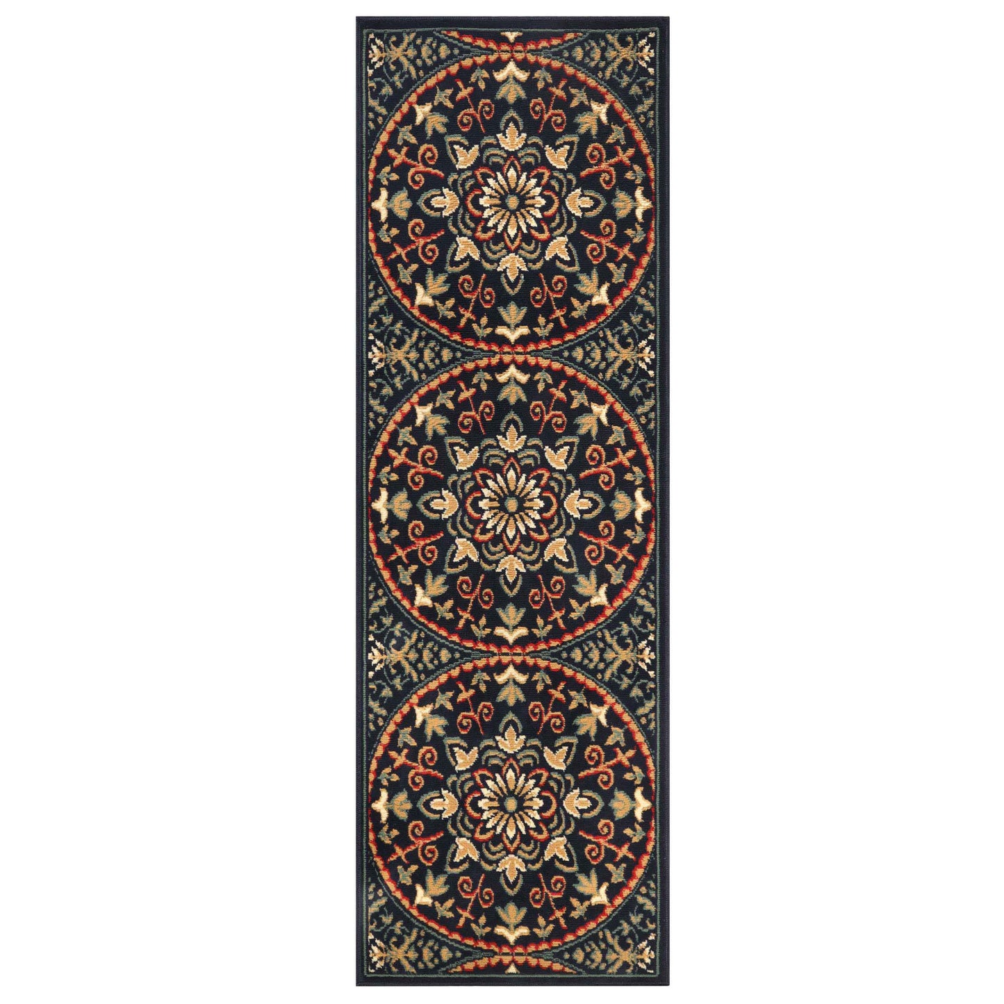 Fancy Medallion Floral Traditional Indoor Area Rug