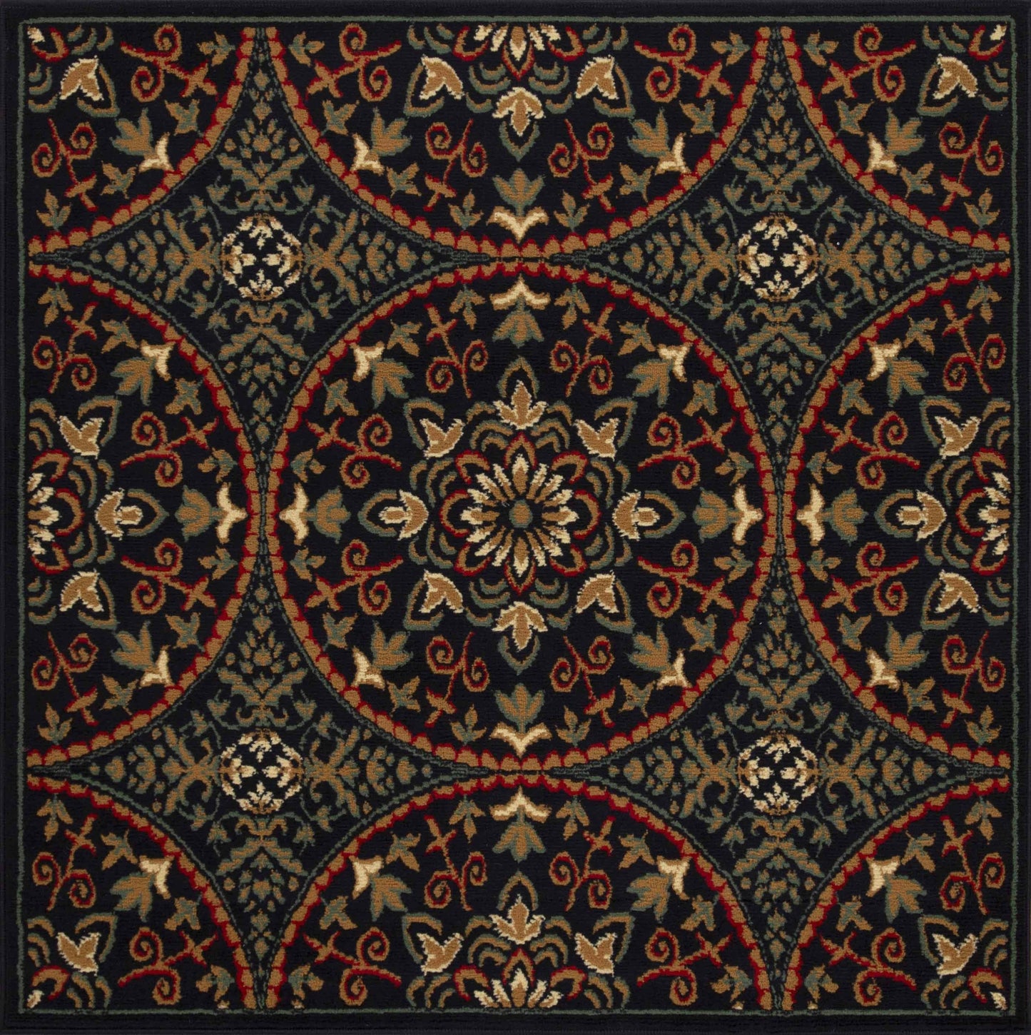 Fancy Medallion Floral Traditional Indoor Area Rug