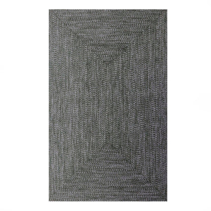 Multi Toned Braided Area Rug Bohemian Indoor Outdoor Rugs - FogGreen-White