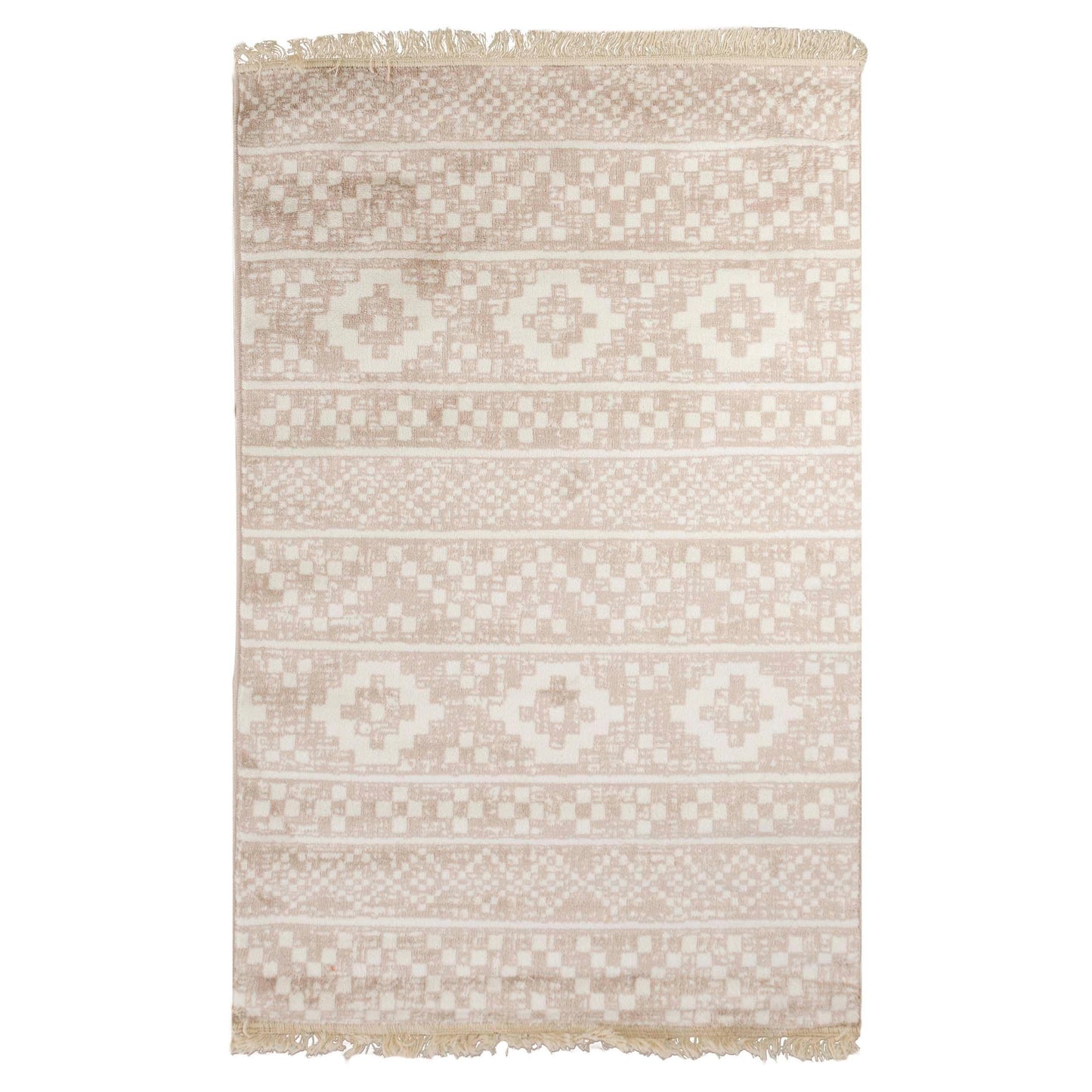 Genaine Contemporary Geometric Fringe Indoor Area Rug or Runner Rug