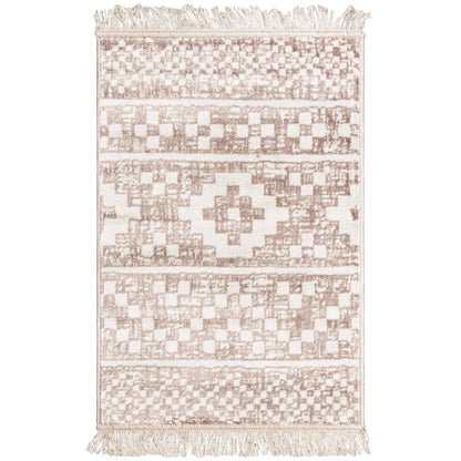 Genaine Contemporary Geometric Fringe Indoor Area Rug or Runner Rug