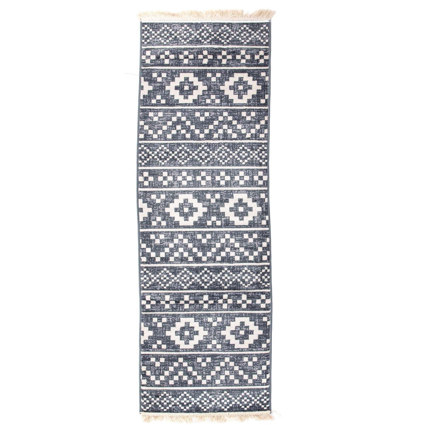 Genaine Contemporary Geometric Fringe Indoor Area Rug or Runner Rug