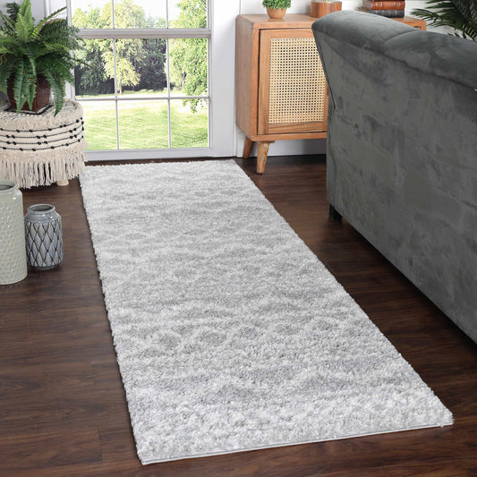Geometric Bohemian Indoor Plush Shag Area Rug