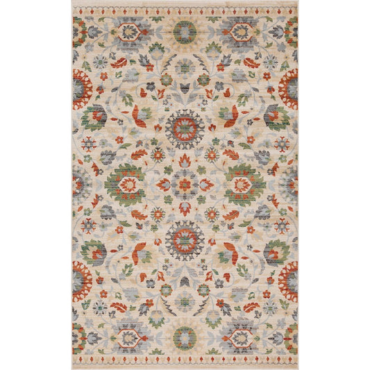 Gulistan Vintage Floral Vines Border Indoor Area Rug Or Runner Rug