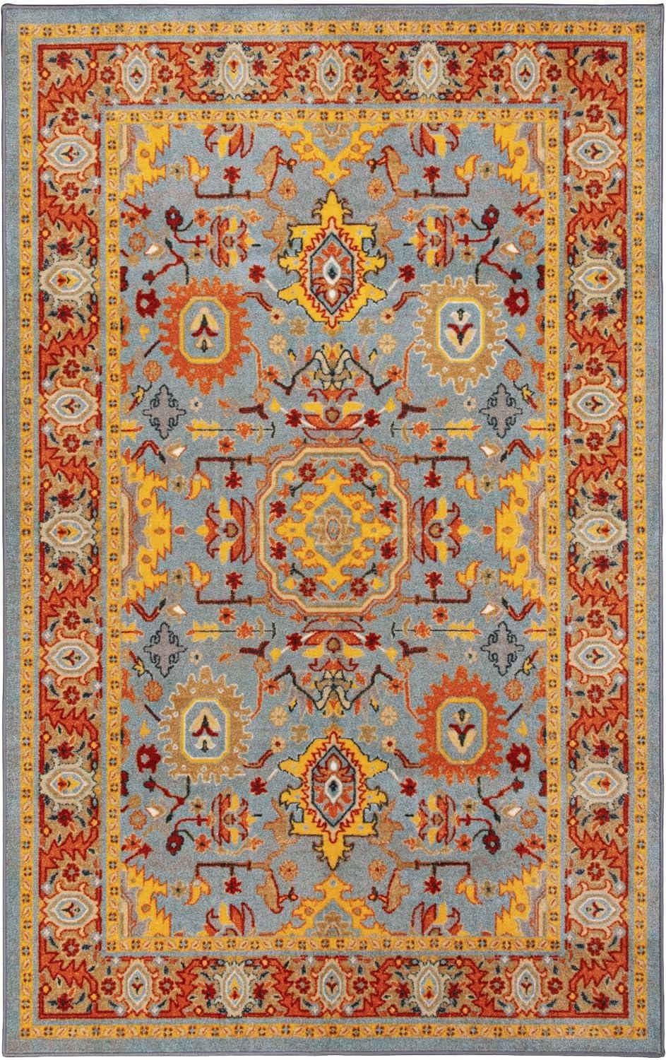 Hadar Geometric Non-Slip Indoor Area Rug or Runner Rug