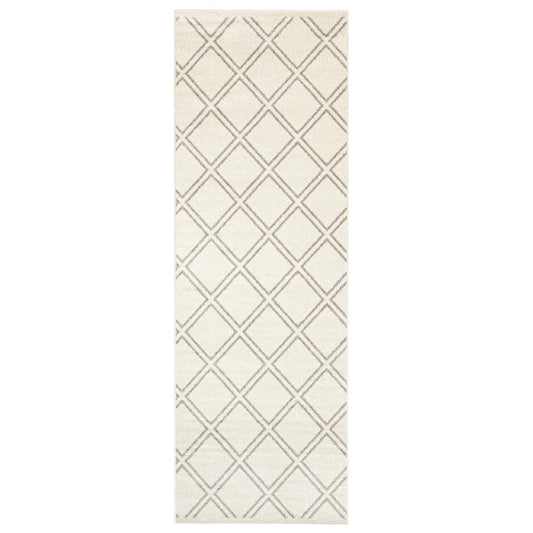 Hanleigh Modern Geometric Diamond Lattice Indoor Area Rug