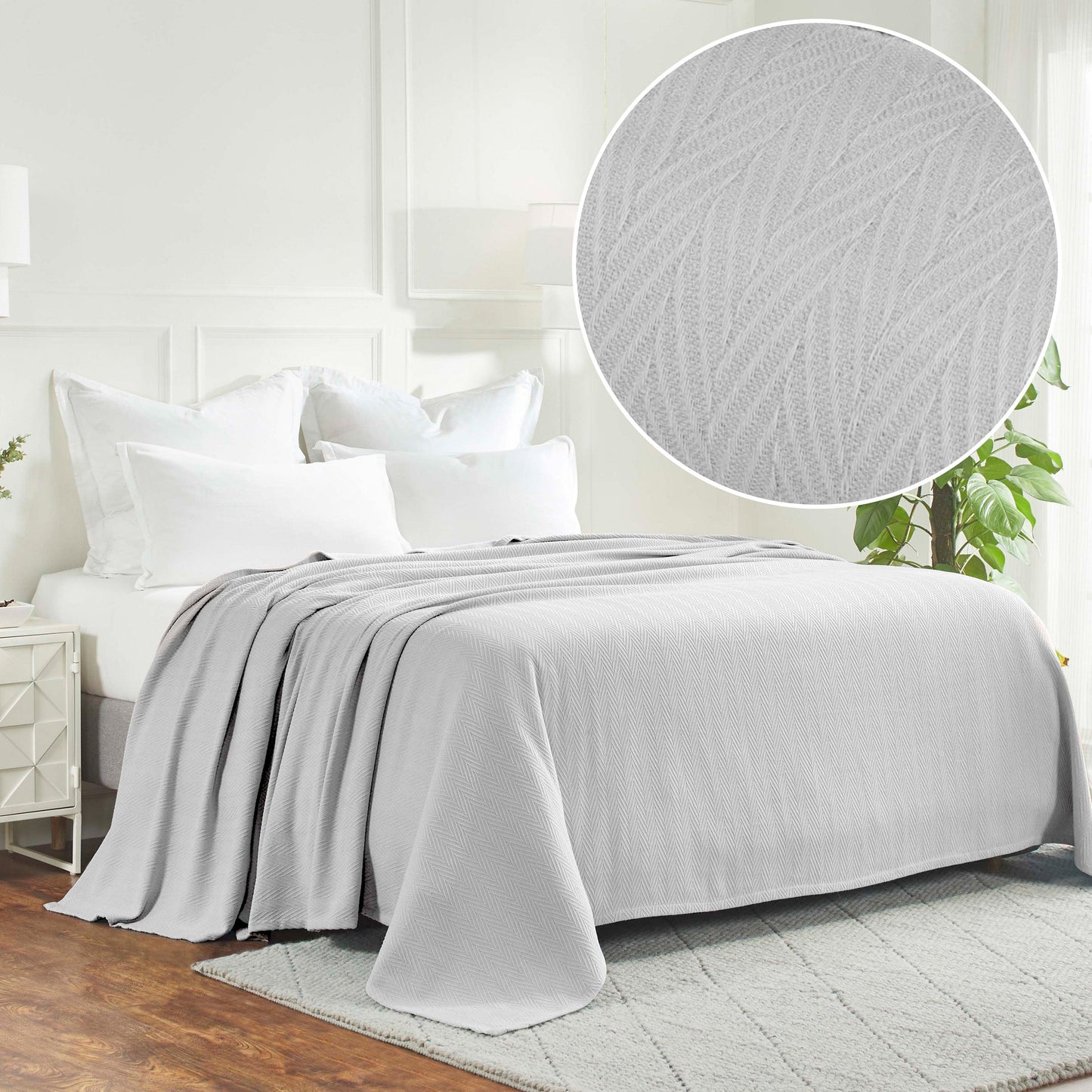 Herringbone All-Season Woven Cotton Blanket