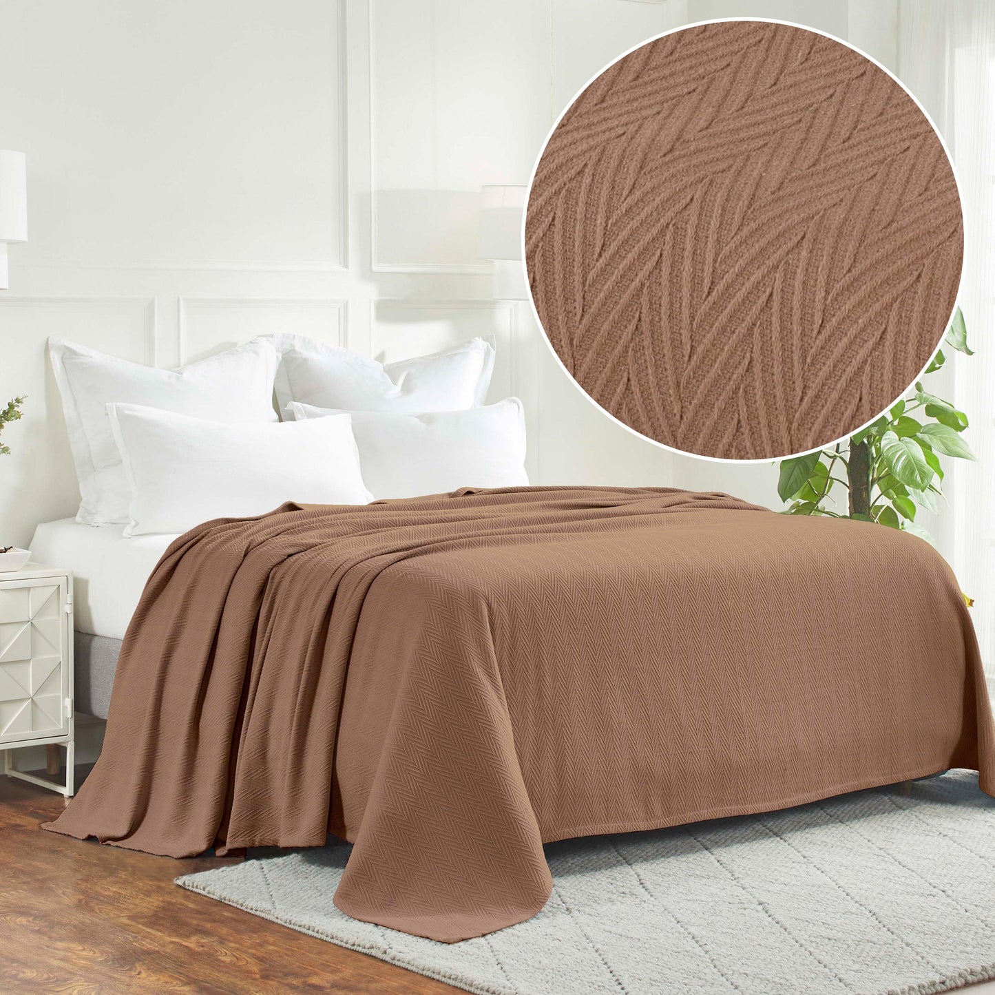 Herringbone All-Season Woven Cotton Blanket