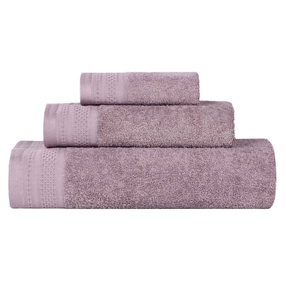Honeycomb Textured Waffle Border Cotton 3 Piece Towel Set