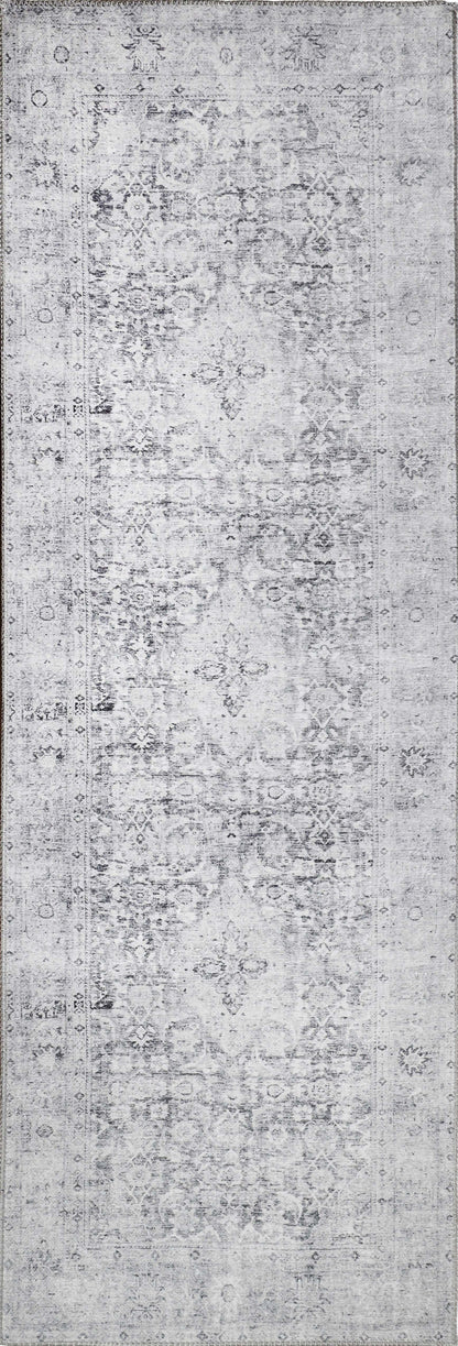 Huda Distressed Rustic Floral Geometric Medallion Indoor Area Rug
