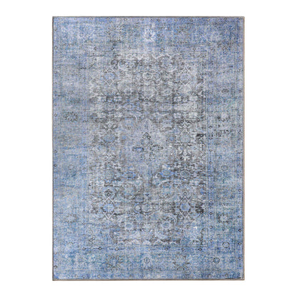 Huda Distressed Rustic Floral Geometric Medallion Indoor Area Rug