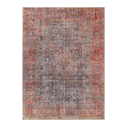 Huda Distressed Rustic Floral Geometric Medallion Indoor Area Rug