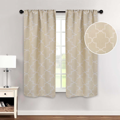 Imperial Trellis Washable Room Darkening Blackout Curtains, Set of 2