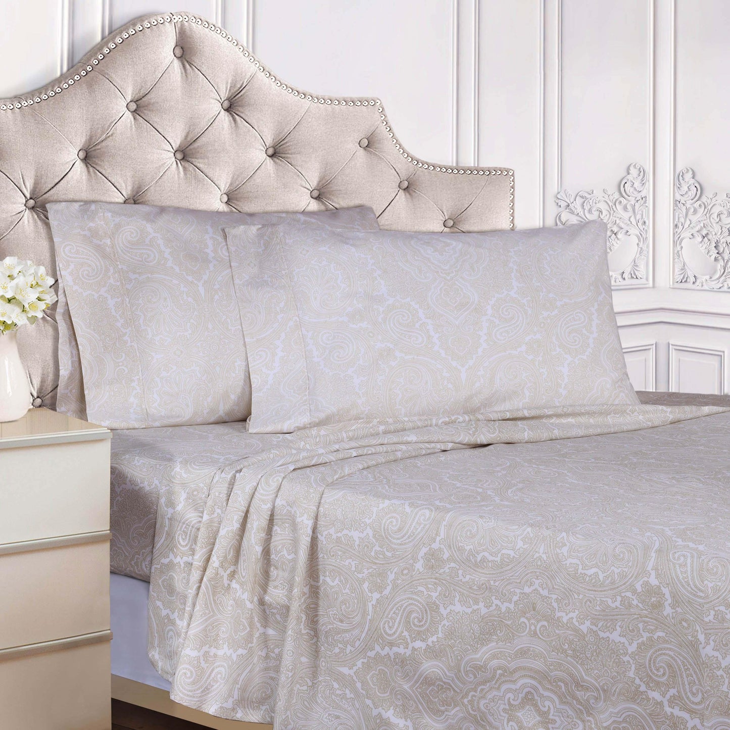 Italian Paisley Cotton Blend 600 Thread Count Deep Pocket Sheet Set