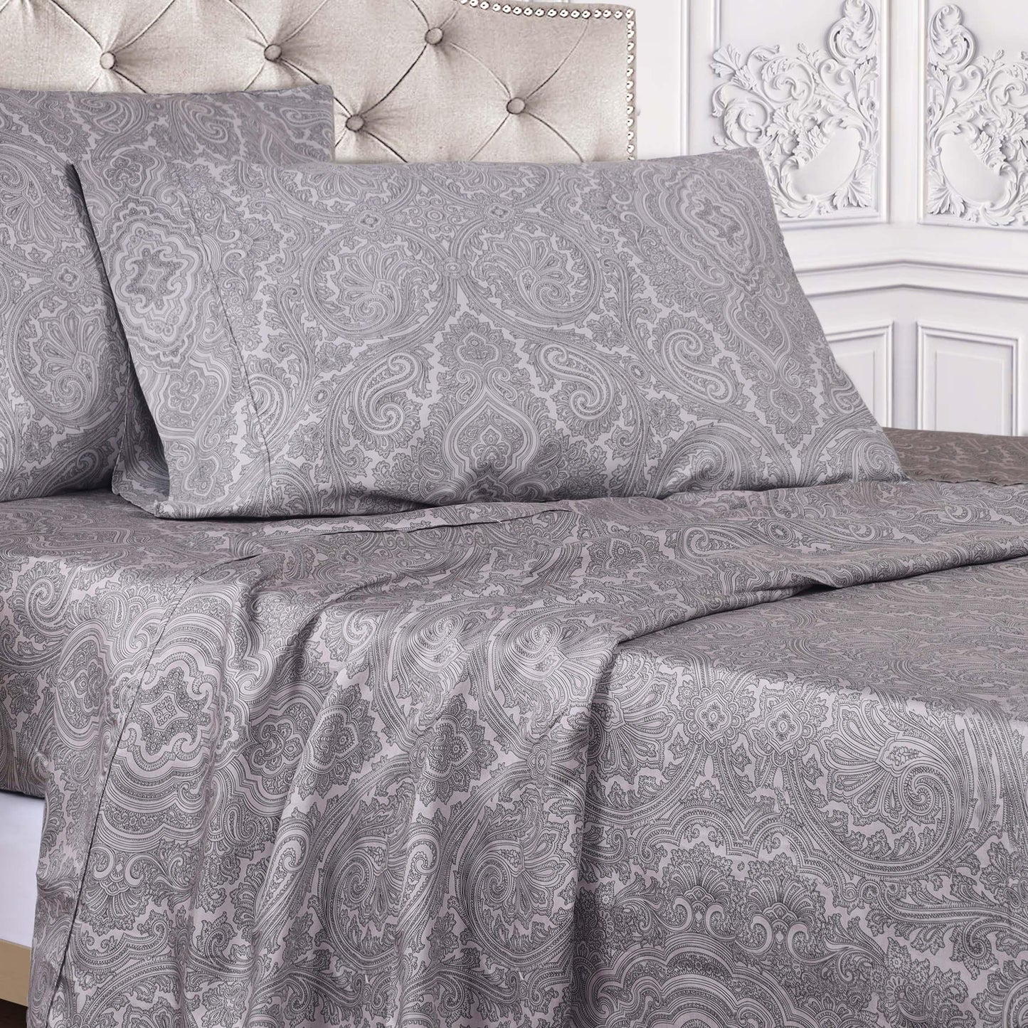 Italian Paisley Cotton Blend 600 Thread Count Deep Pocket Sheet Set