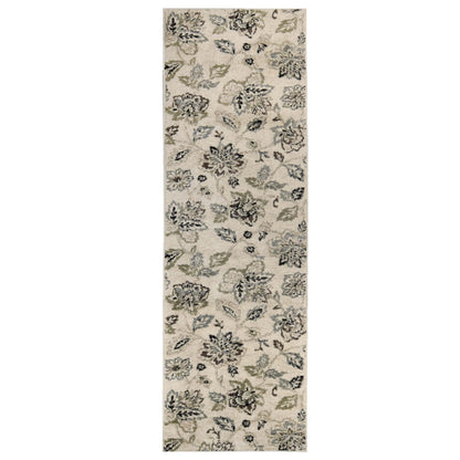 Jacobean Floral Modern Farmhouse Indoor Area Rug or Runner Rug