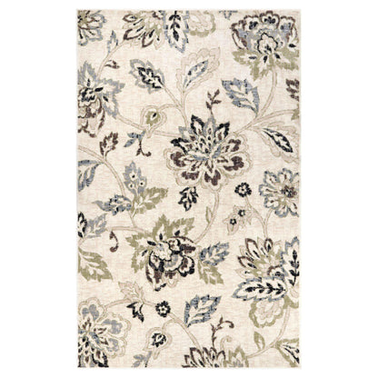 Jacobean Floral Modern Farmhouse Indoor Area Rug or Runner Rug