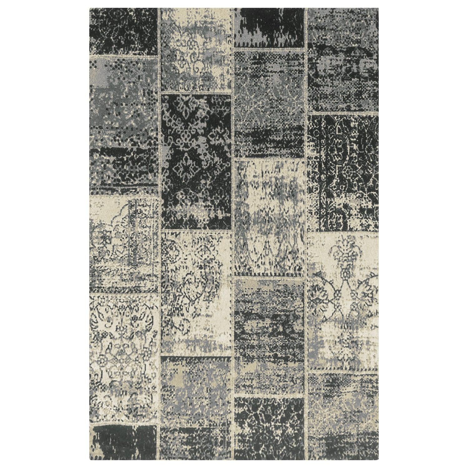 Superior Brighton Oriental Contemporary Distressed Cotton-Blended Area Rug - Black