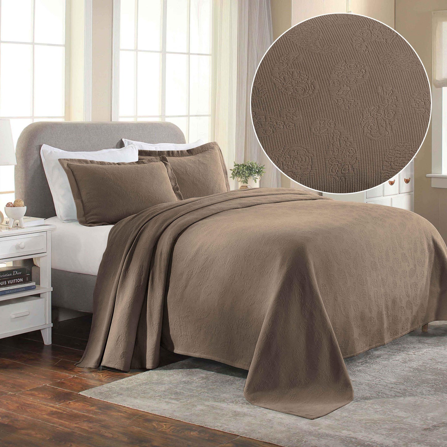Jacquard Matelassé Paisley Cotton Bedspread Set