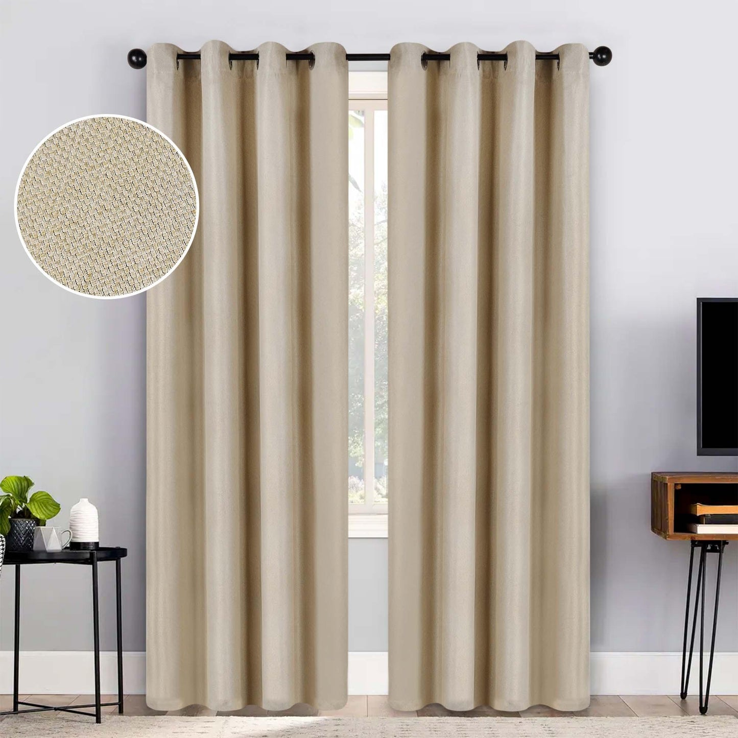 Jaxon Textured Blackout Curtain Set of 2 Panels