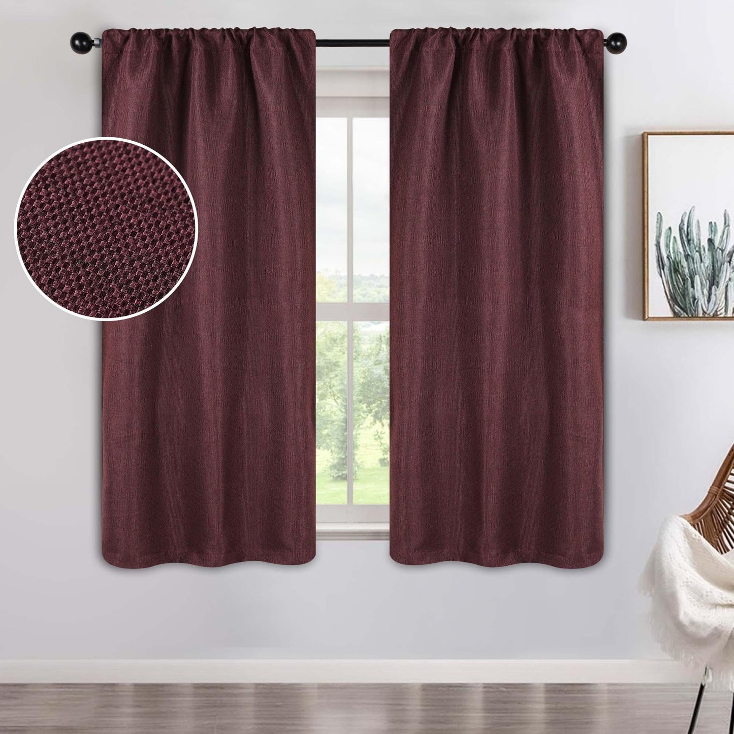 Jaxon Textured Blackout Curtain Set of 2 Panels