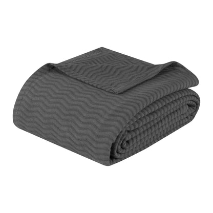 Jena Cotton Textured Chevron Lightweight Woven Blanket