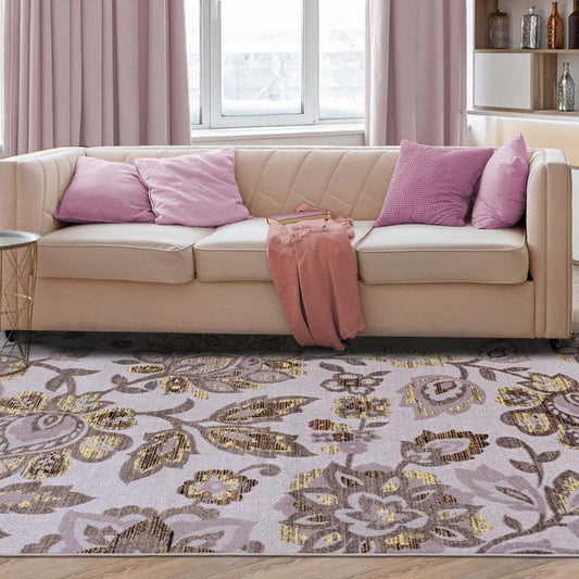 Jezabel Floral Non-Slip Washable Indoor Area Rug or Runner