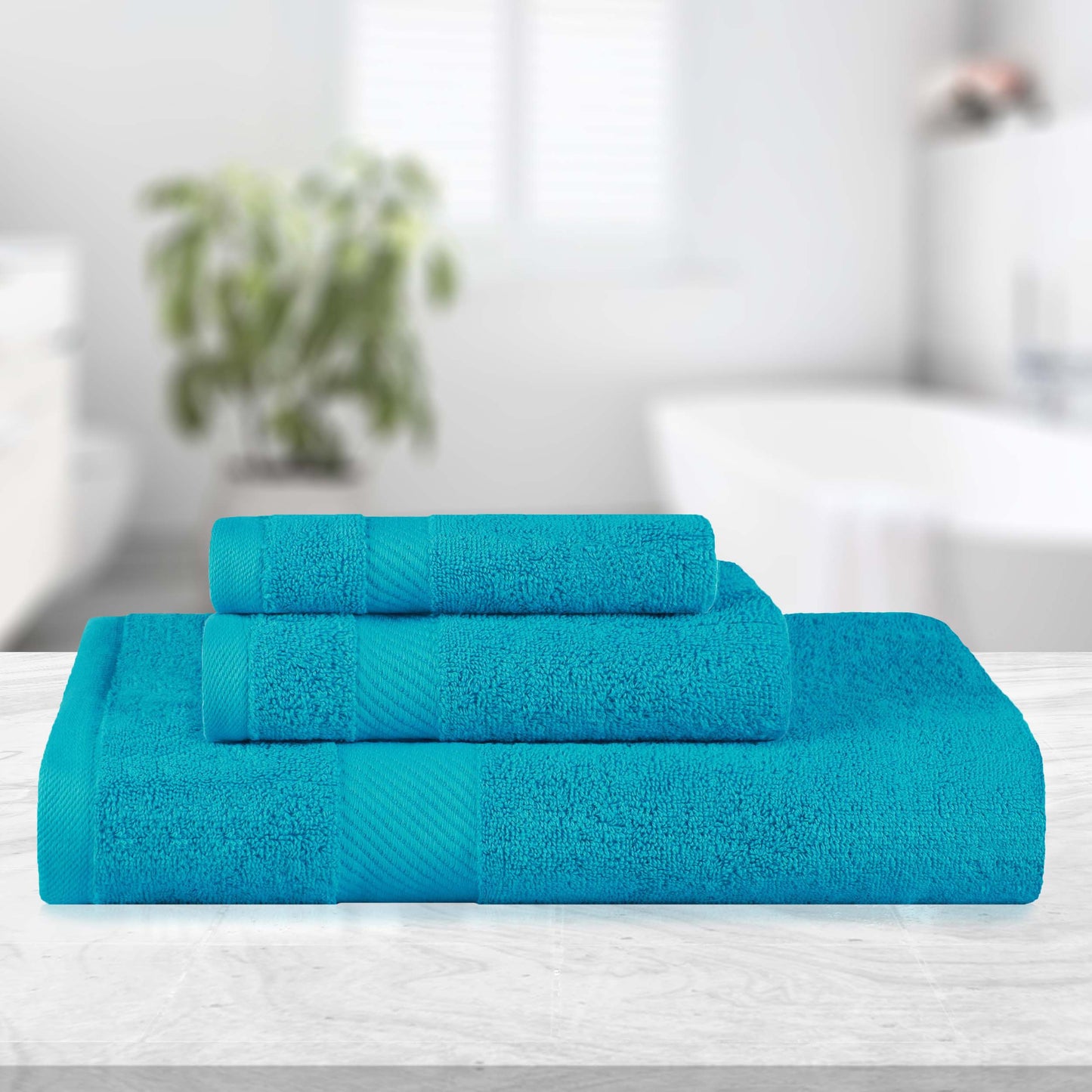 Kendell Egyptian Cotton Quick Drying 3 Piece Towel Set