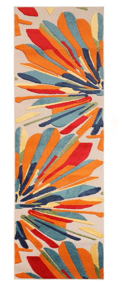 Leander Modern Geometric Abstract Indoor/Outdoor Area Rug or Runner