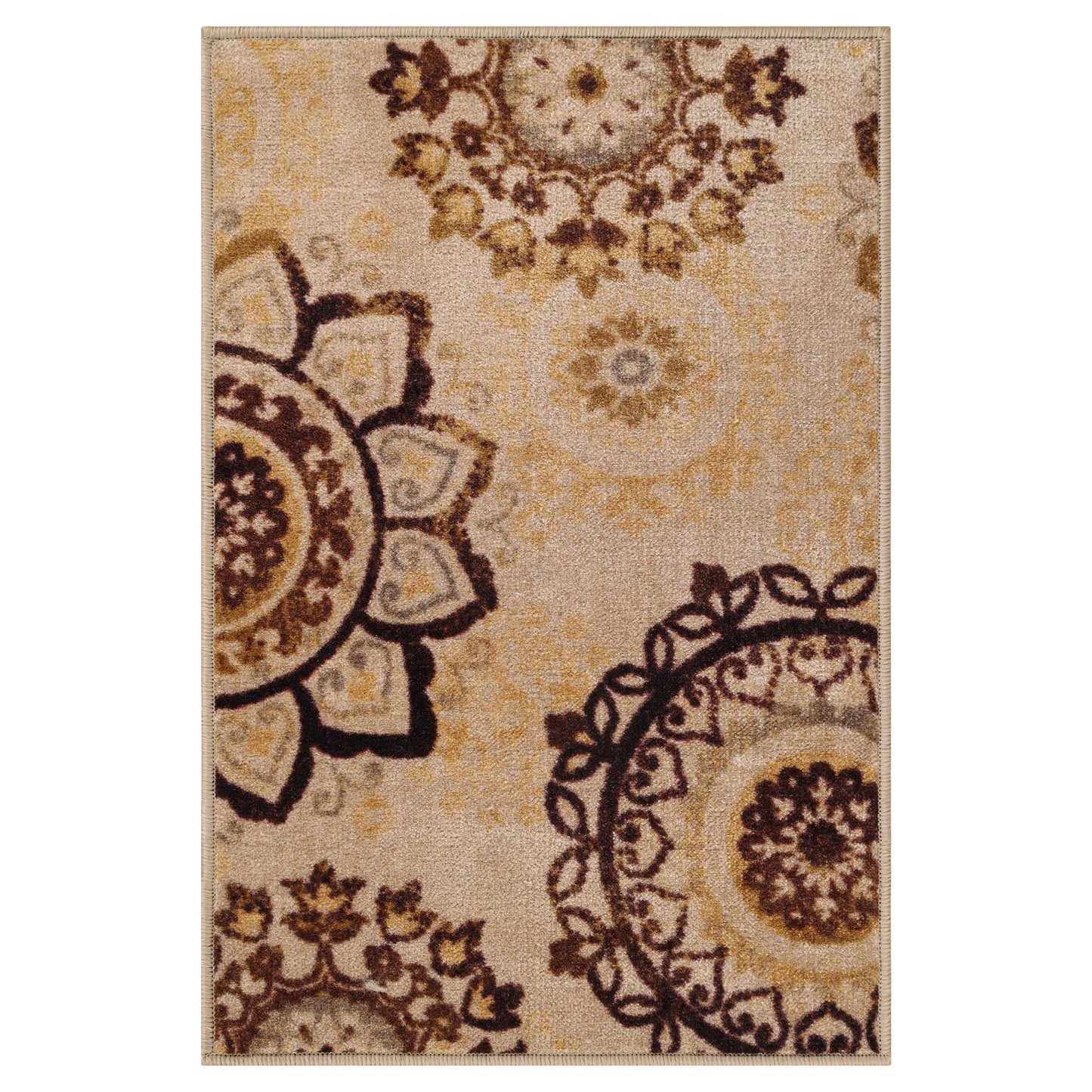 Liena Floral Medallion Non-Slip Washable Area Rug or Runner