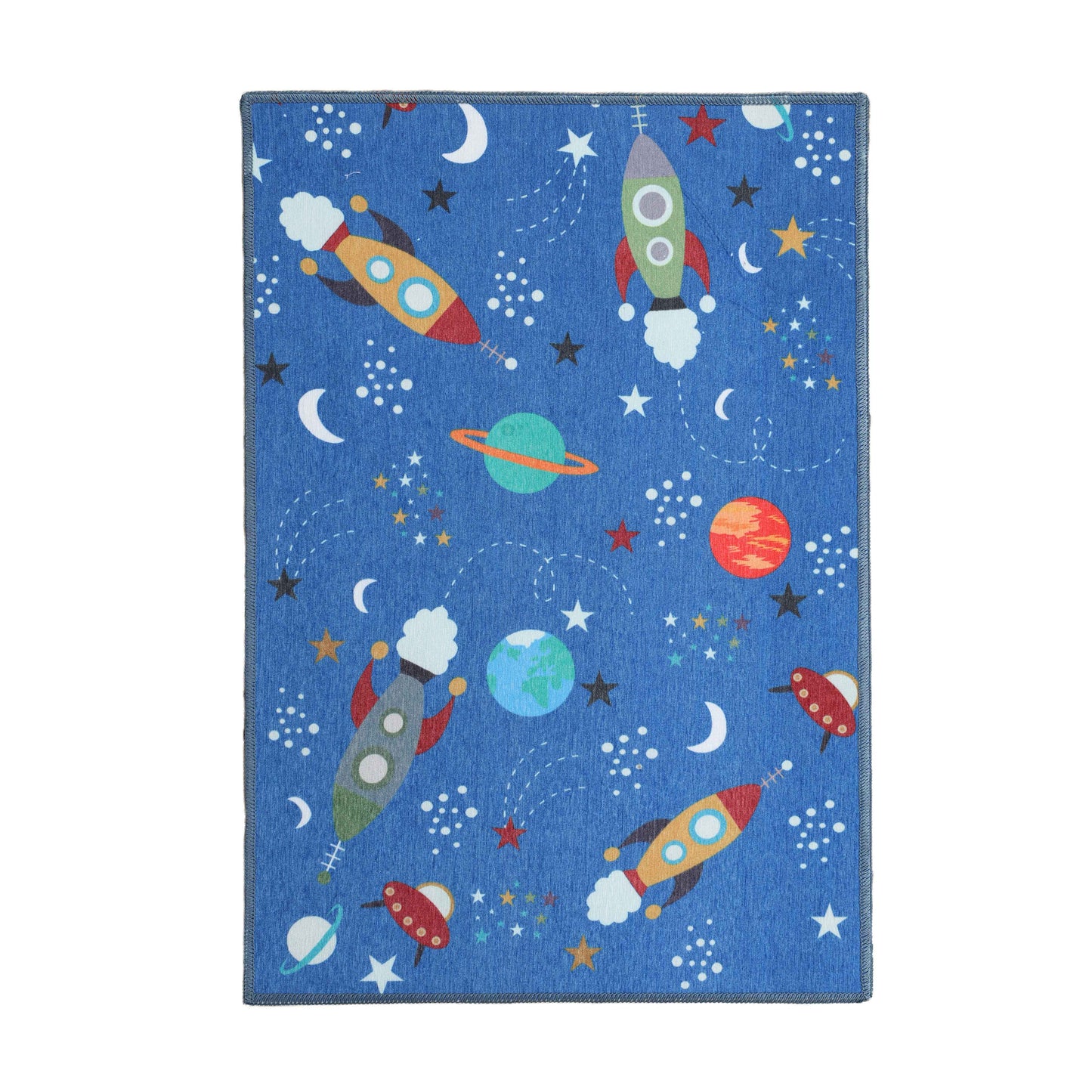 Lil' Flyer Non-Slip Kids Playroom Nursery Washable Indoor Area Rug
